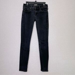 True Religion Casey Low Rise Super Skinny Glitter Jeans Black 24